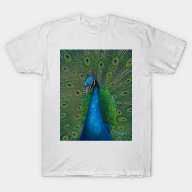 Digital painted Peacock T-Shirt by Dudzik Art